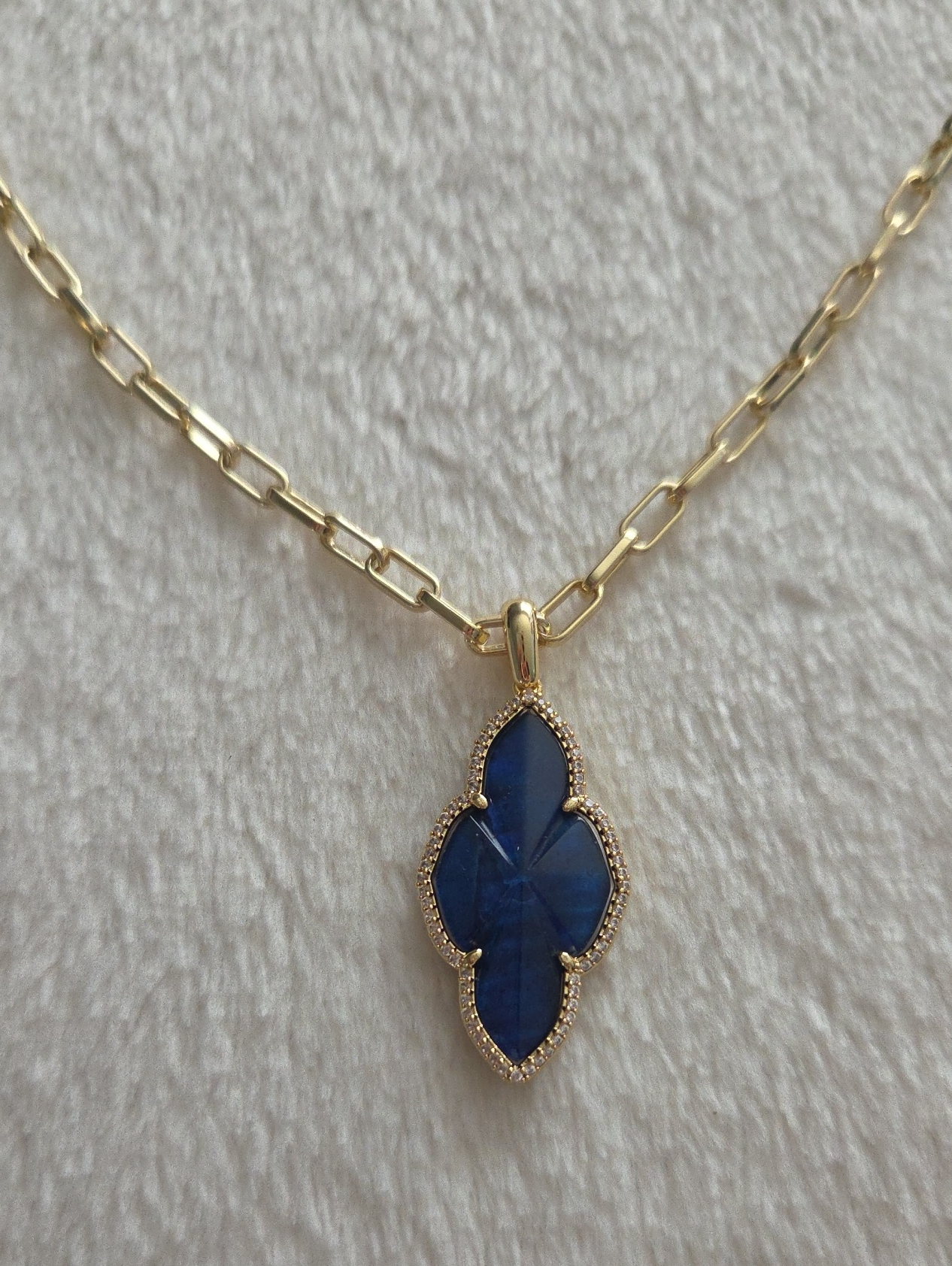 New Kendra Scott Abbie Pave Frame Large Long Pendant Necklace In Navy Abalone